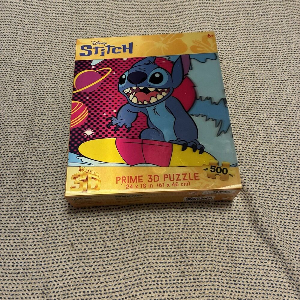 Prime 3D Disney Stitch Surfing Space 500 Piece 3D Puzzle New in Box
